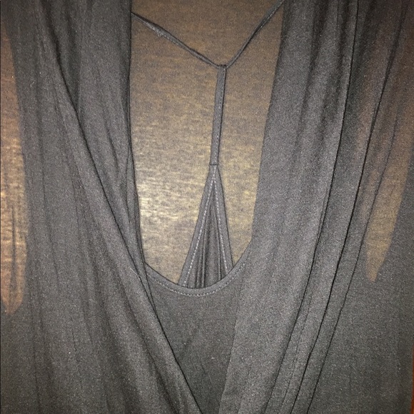 helmut Lang jersey knit black asymmetrical dress - Picture 5 of 8